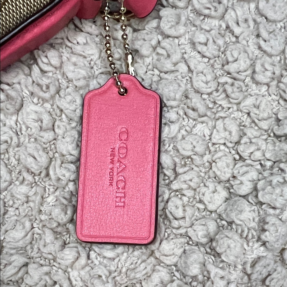 Coach Tan and Pink Signature Crossbody Bag - Picture 7 of 16